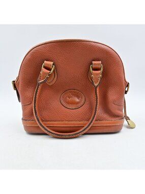 Dooney & Bourke Handbag Norfolk Satchel Pebbled Leather Top Handle Vintage Brown